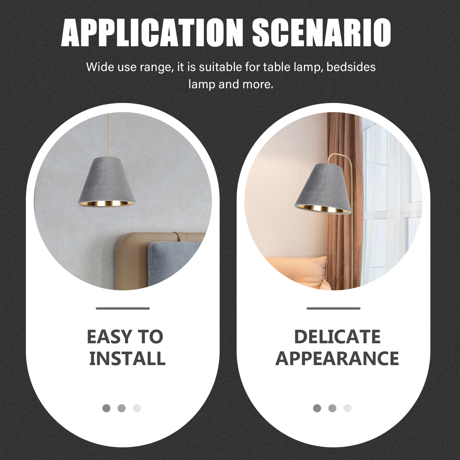 

E27 Lampshade Golden Lining Cloth Durable Sturdy Desk Lamp Cover Simple Elegant HomeDecoration NonDazzling EyeFriendly