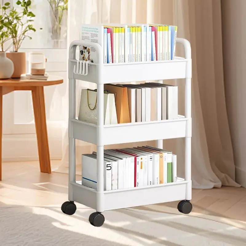 kitchen Storage Cart On Wheels Rolling Cart Organizer Utility Cart Snack Cart Rolling Shelf Book Cart Movable Storage Organizer