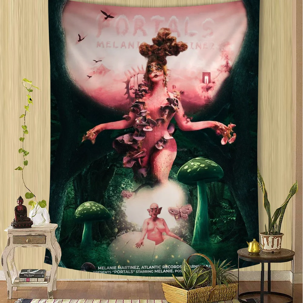 Singer Melanie Martinez Portals Anime Tapestry Hanging Tarot Hippie Wall Rugs Dorm Wall Hanging Sheets