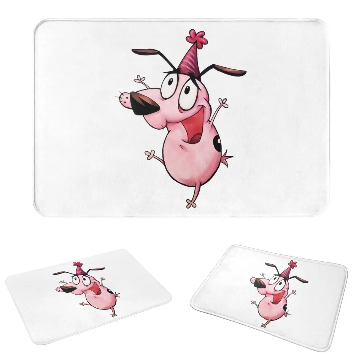 Cute Courageous Cowardlys Dog Doormat Dust-proo Carpet Rug Kitchen Entrance Home Floor Mat for Bathroom Footpad Mats