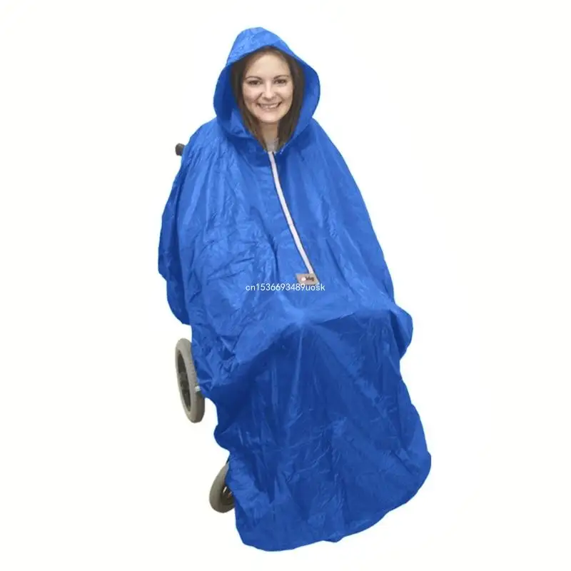 Poncho lluvia impermeable con tira reflectante para silla ruedas, movilidad, Scooter antiguo