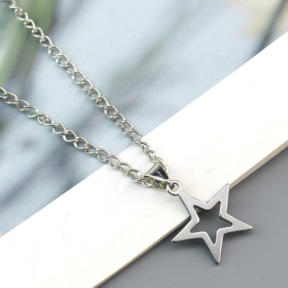 Unique Trend Star Necklaces Pentagram Pendant Necklace Punk Five-pointed Star Jewels Cool Jewelry Accessories Gifts