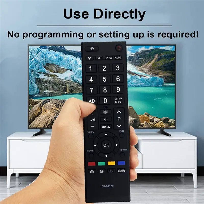 ABKN Replacement Remote Control CT-90326 for Toshiba TV, CT-90380 CT-90336 CT-90351, LCD LED 3D HDTV Smart TV, Durable