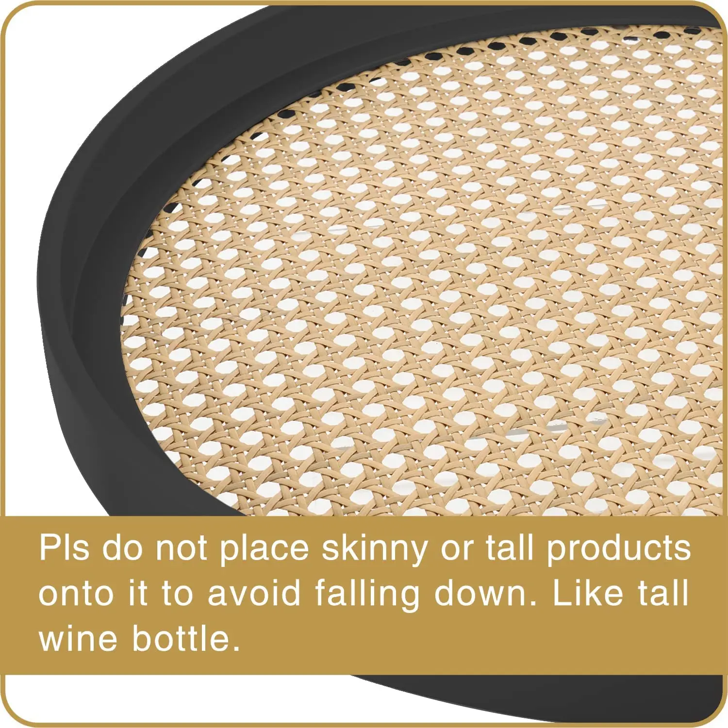 ！@Combohome Rattan Round Side Table, Metal Side Table Small Bedside Table Nightstand with Removable Tray Top