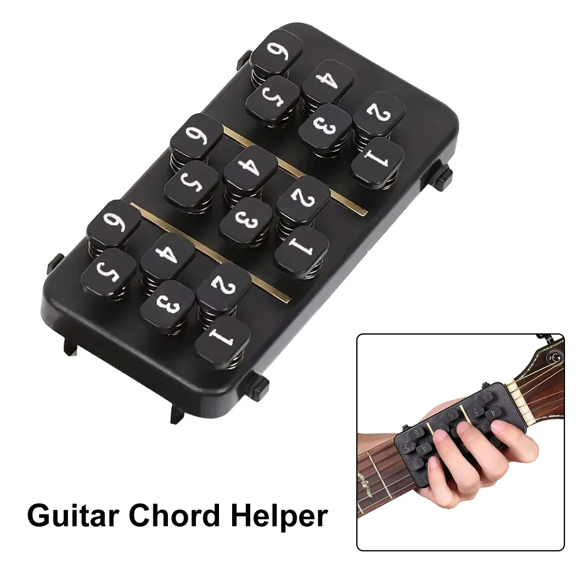 Miwayer Guitar Chord Assisted Learning Kit 18 Buttons Easy Press Training Aid Tool for Beginner Guitar Learners