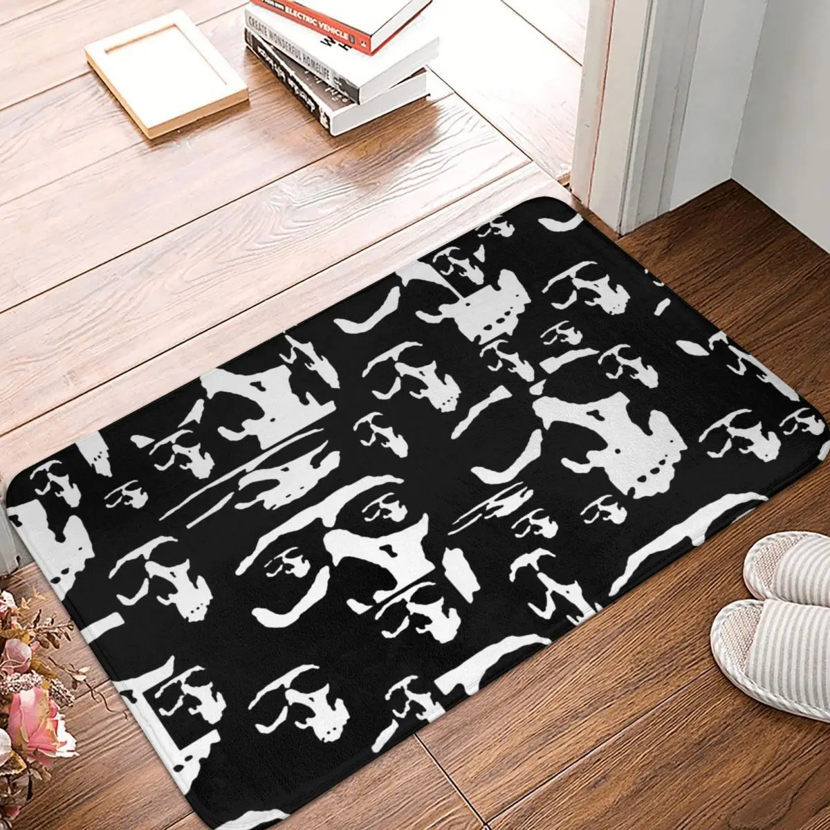 Bonecrusher Repeated Skull Pattern Bath Non-Slip Carpet Seamless Art Living Room Mat Entrance Door Doormat Floor Decoration Rug