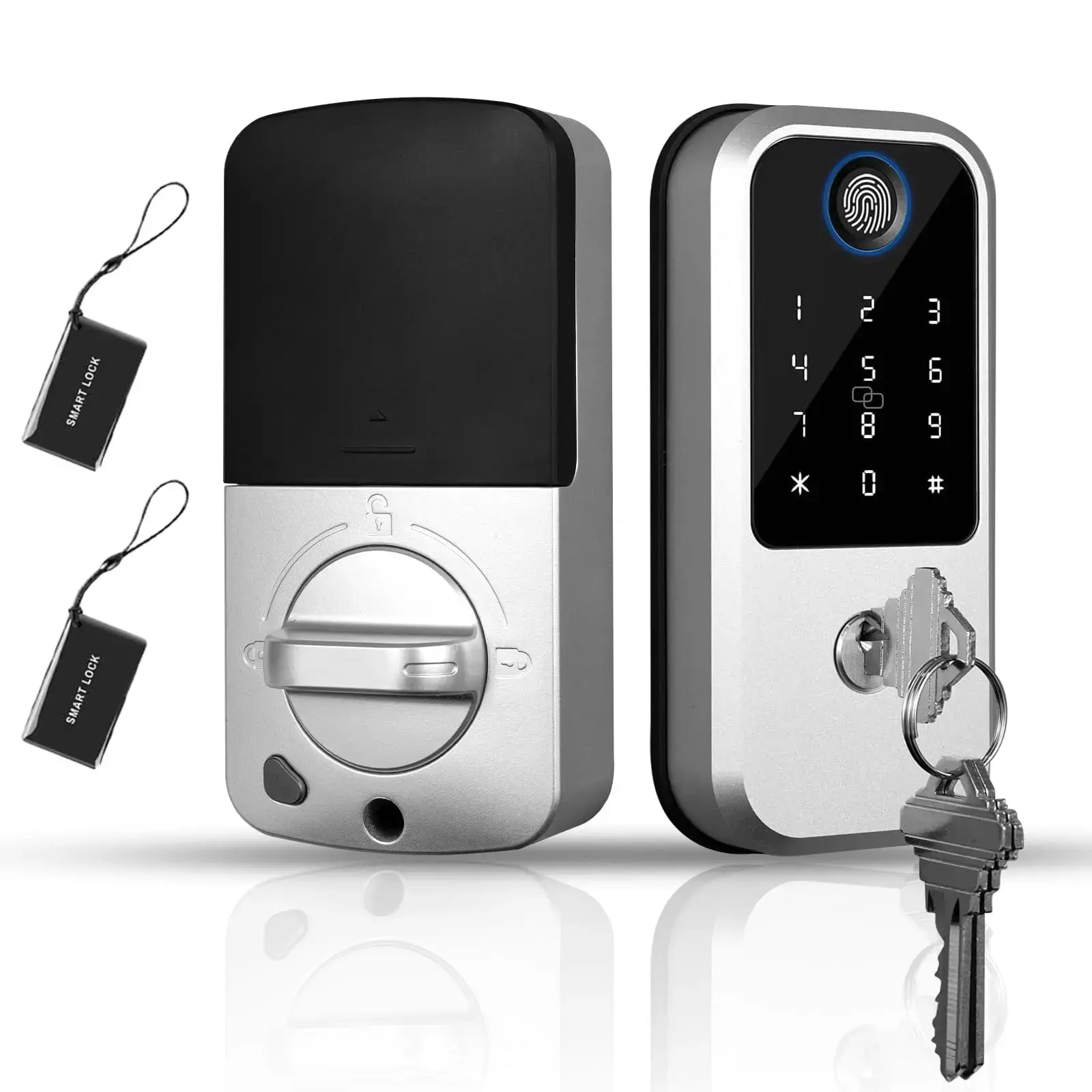 Fingerprint Door Lock, Electronic Keypad Deadbolt, Smart Locks for Front Door, Auto Lock,Anti-Peeking Password, for Home House