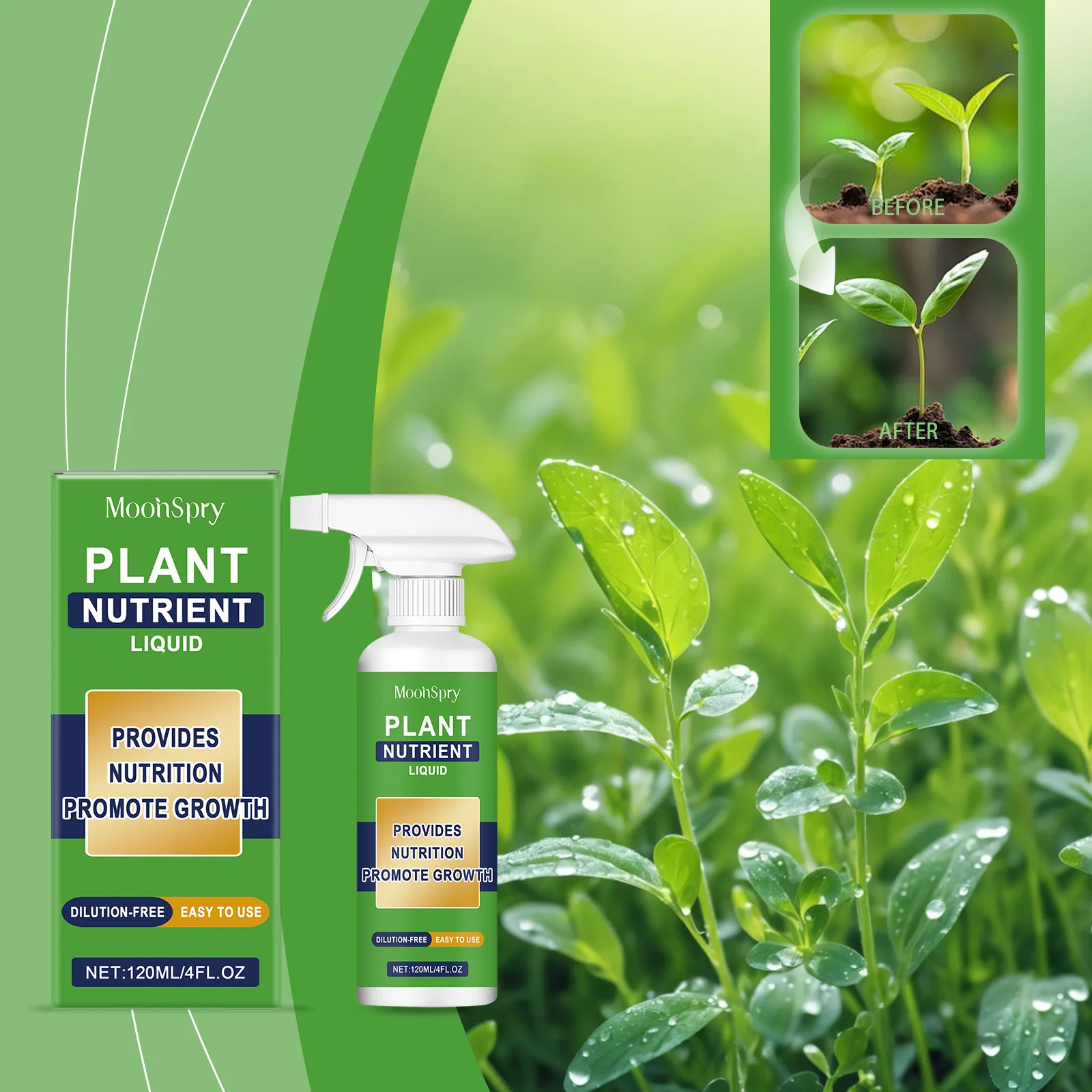 

MOONSPRY Plant Nutrient Liquid Enhance the Plant's Ability to Absorb Water and Nutrients, and Improve Overall Growth Vitality