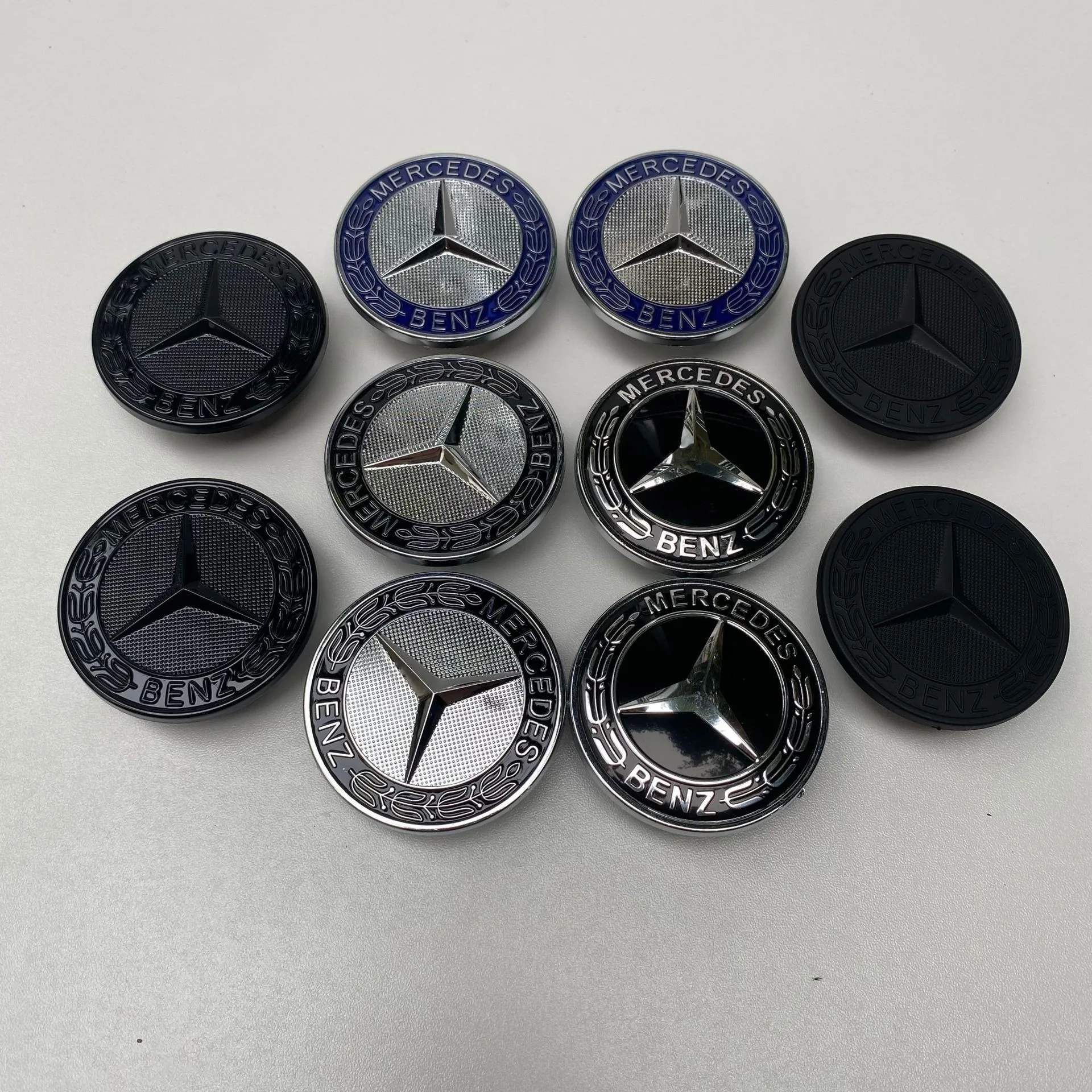 ABS Car Logo  For Mercedes Benz W211 W205 W213 W203 C218 A207 CLA CLS E Class Flat Hood Emblem Sticker Front BadgeAccessories