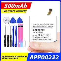 New 500mAh APP00222 Replacement Battery For Michael Kors Access Grayson MK5025 Smart Watch