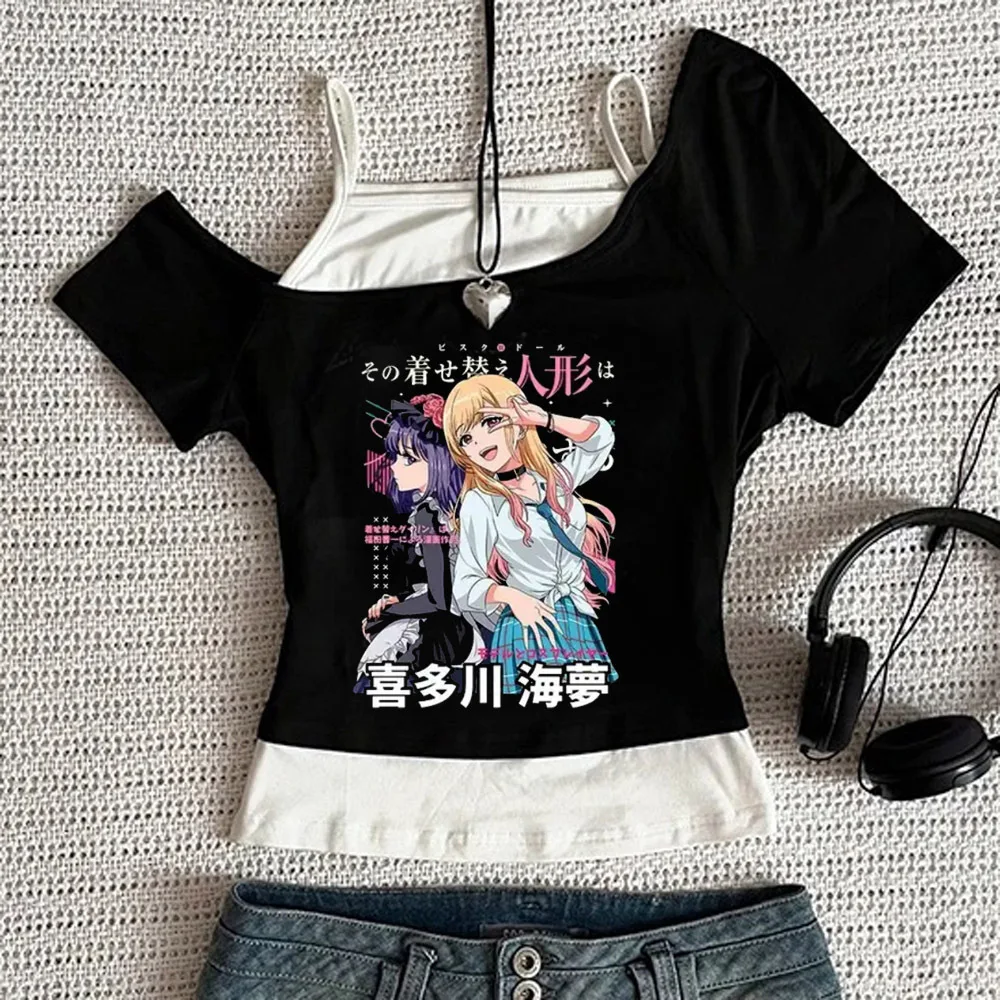 Marin Kitagawa crop top ladies dollette party scene  gothic shirt goth cute meme japanese