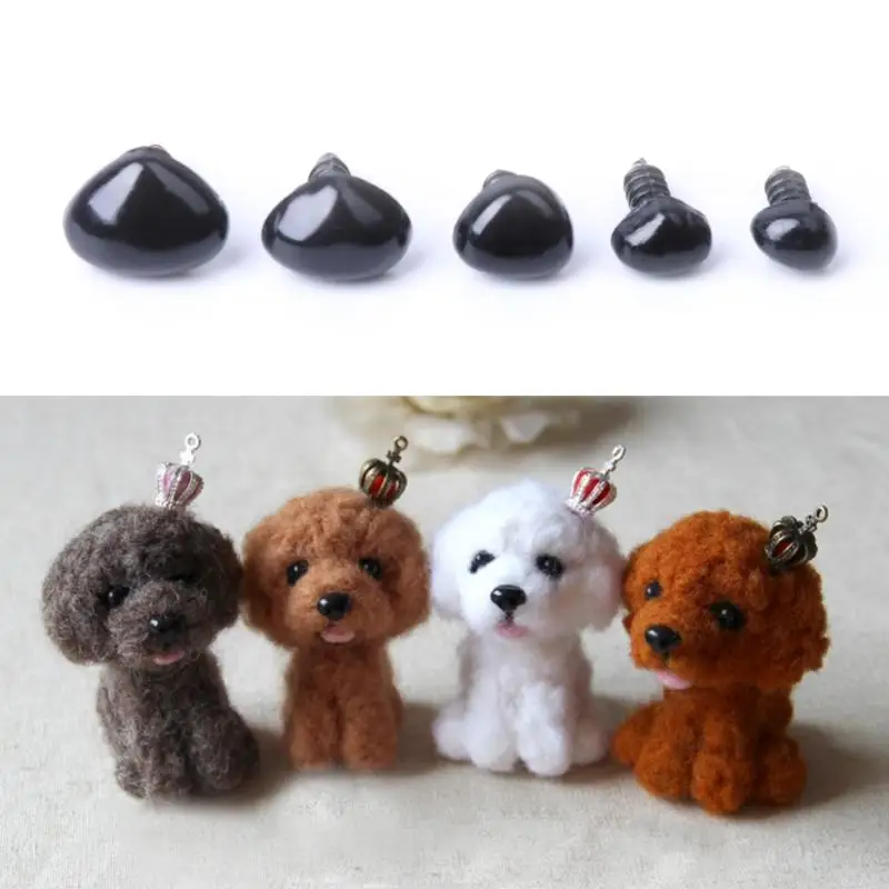 100 pcs keamanan plastik untuk hidung segitiga untuk boneka mainan mewah boneka hewan maki n2ud