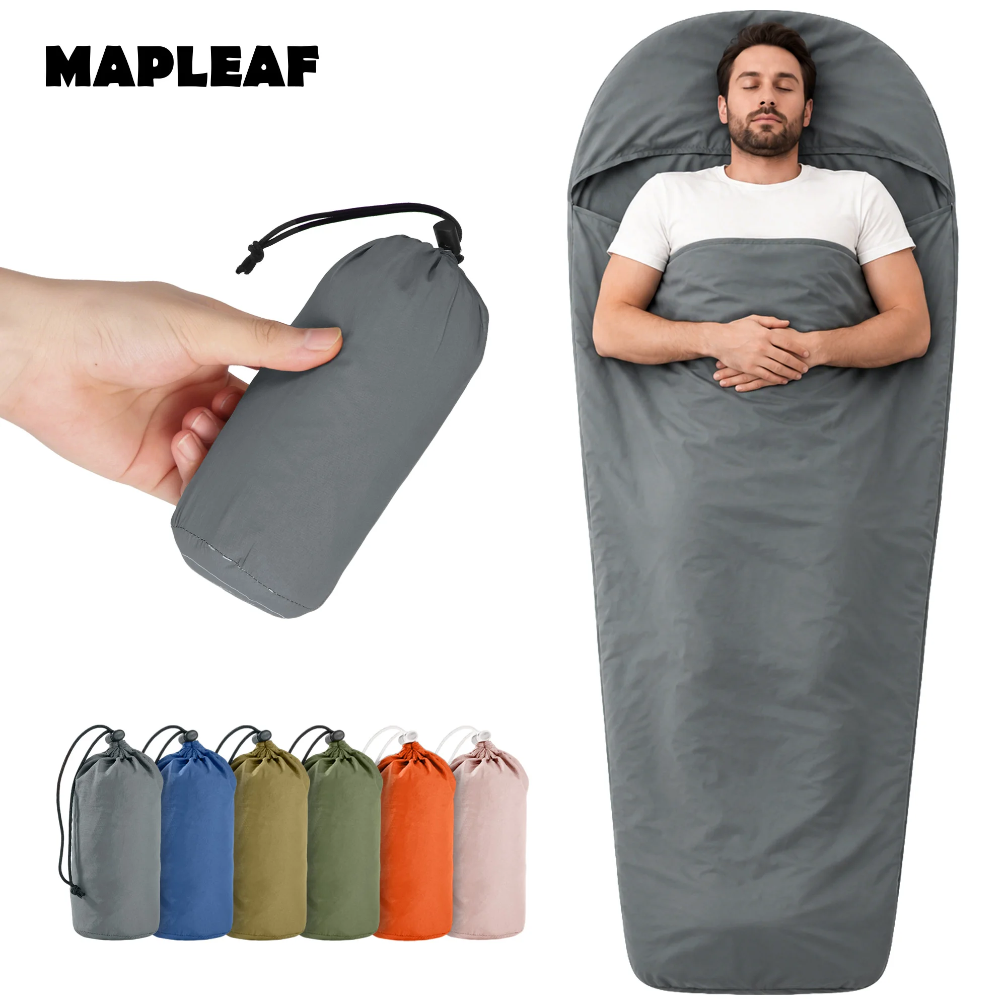 MAPLEAF Sleeping Bag Liner Camping Sheet Lightweight Portable Summer Sleeping Bags Outdoor Travel Hiking Camping Sleeping Bag