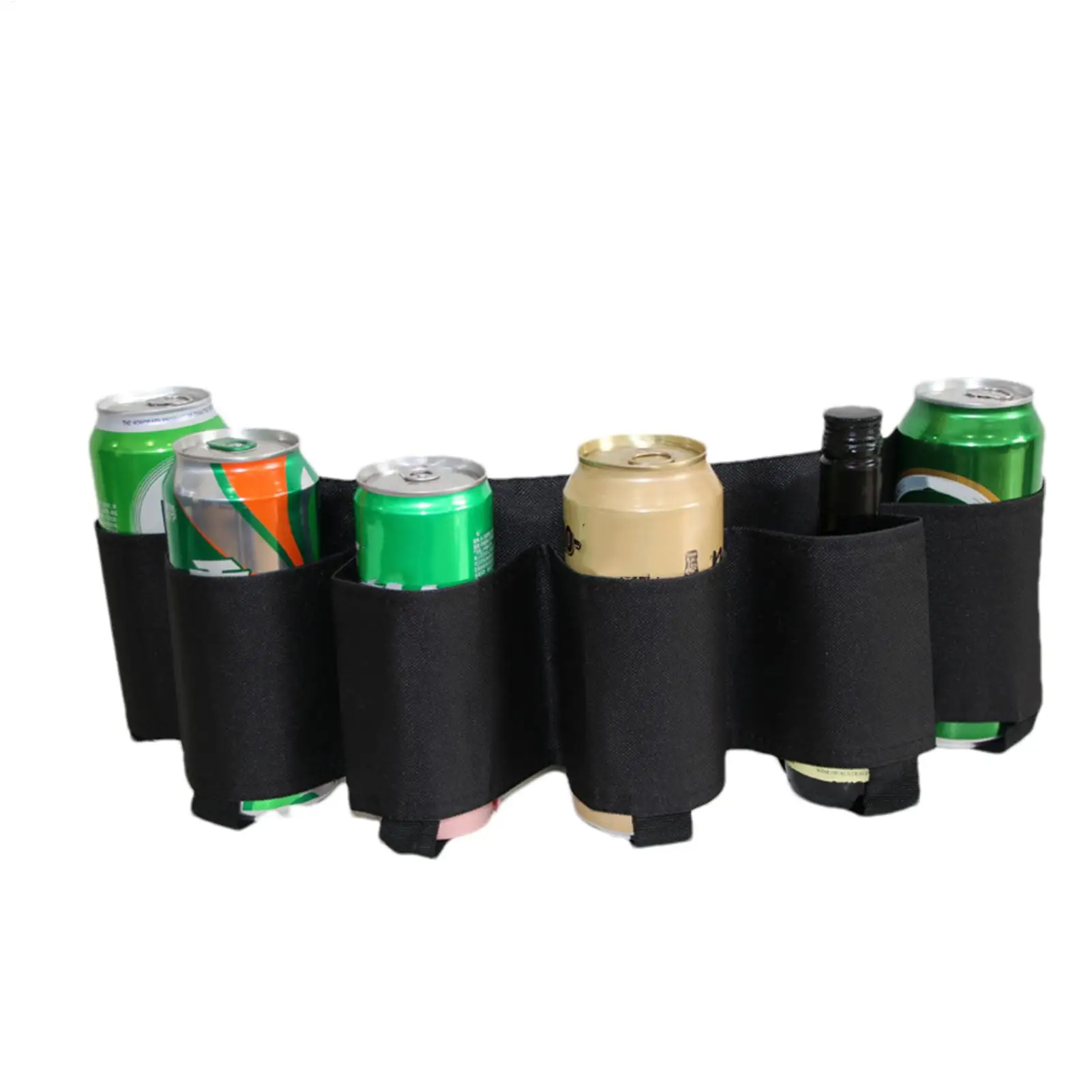 Tiene 6 latas, funda portátil para botella, cintura, cinturón de cerveza, práctica botella de vino, soporte para latas de bebidas para Picnics, Camping al aire libre