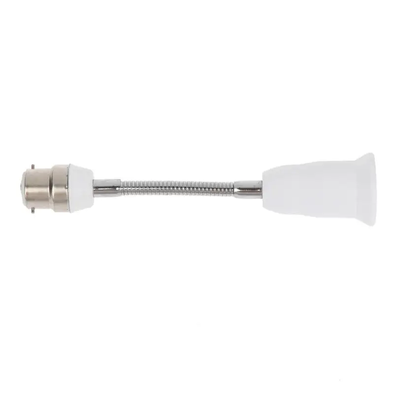 B22 to E27 LED Light Socket Adapter 360° Adjustable 10CM Extension Flame Retardant PBT for Garage Lighting Use
