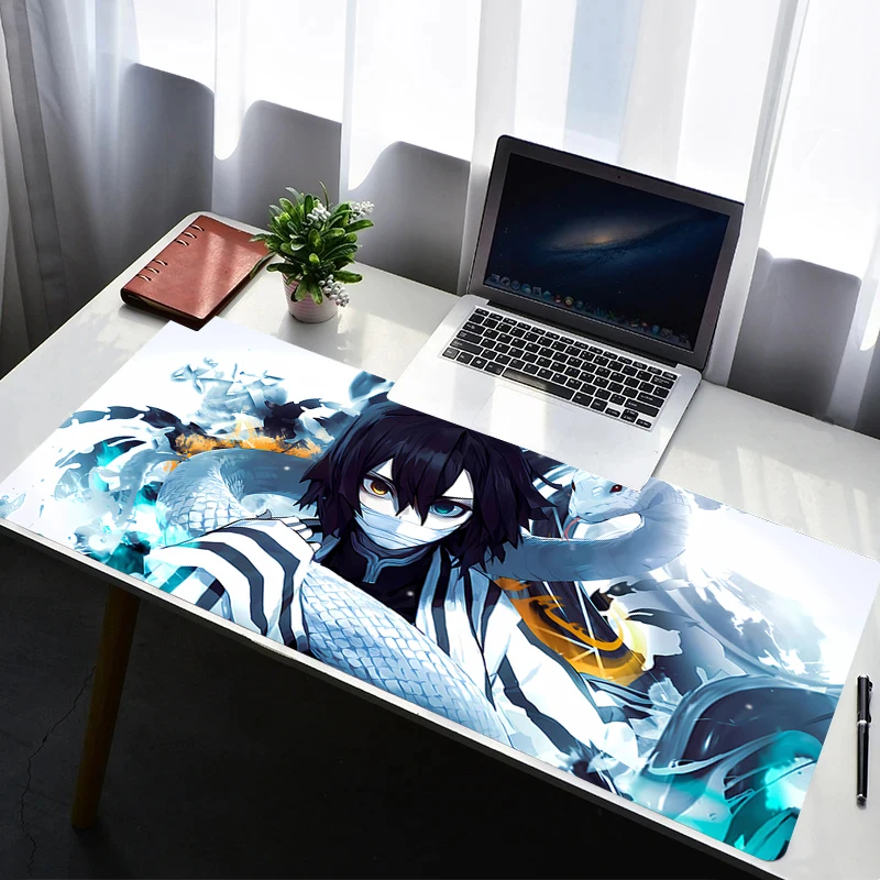 Podkładka pod mysz Akcesoria do gier komputerowych Podkładka pod mysz HD Gumowa podkładka D-demon Slayer Obanai Iguro Podłużana podkładka na biurko Podkładka pod klawiaturę dla graczy laptopów