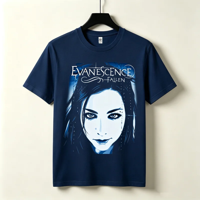 Evanescence Fallen Rock Band T-Shirt Vintage Music Graphic Print Men Women Casual Cotton Streetwear Tops Alternative Rock Tee