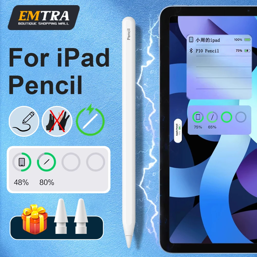 

For Apple Pencil 2 Magnetic Charging Palm Rejection Stylus Pen for IPad Air 5 6 7 Pro 11 12.9 Mini 6 Accessories for IPad Pencil