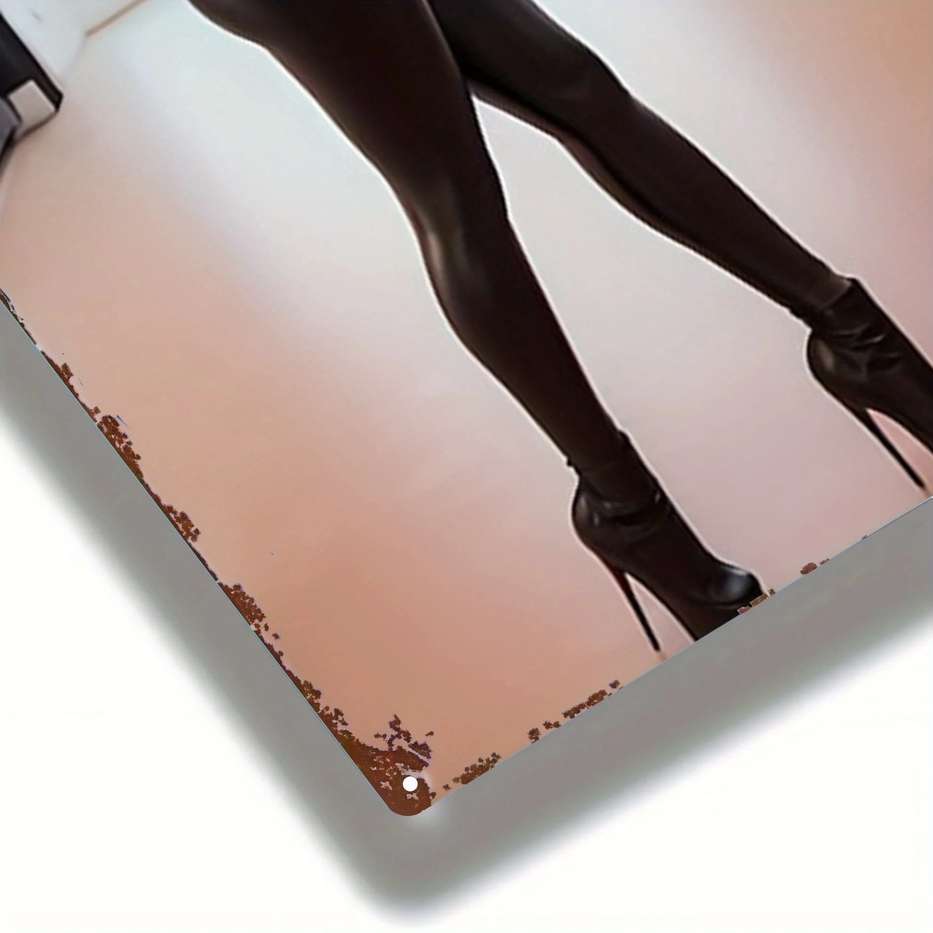 الحد الأدنى الحديد جدار الفن الأسود صورة ظلية امرأة، 8x12 بوصة الحديثة جدار معدني ديكور لغرفة المعيشة غرفة نوم، المنزل الألومنيوم دائم