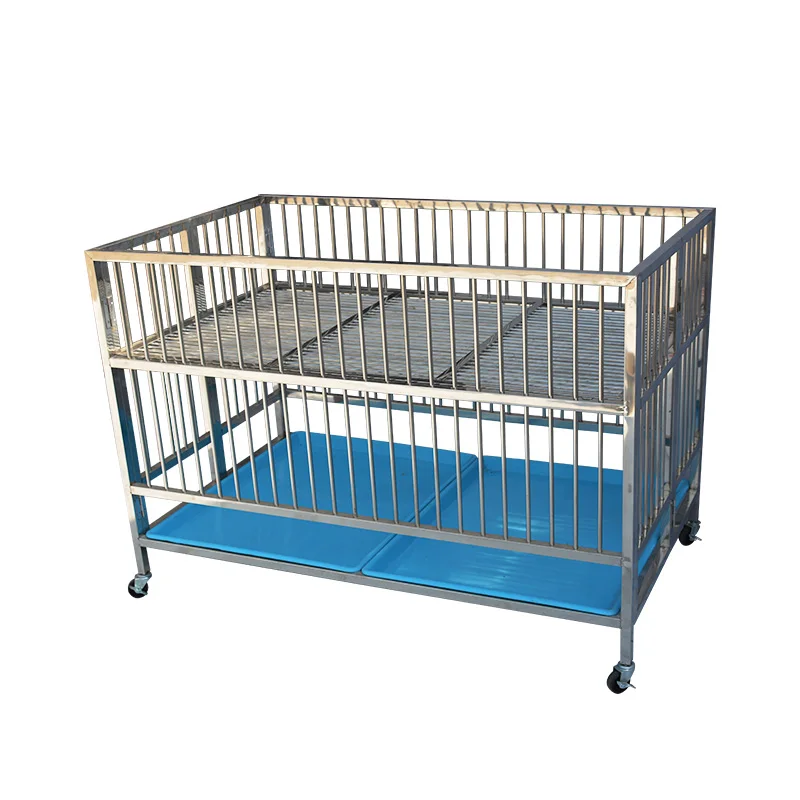 Customized Daniel Stainless Steel Dog Display Cage Medium and Small Dog Dog Fence Pet Store Upper and Lower Double-layer