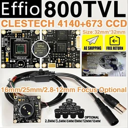 Effio CCD 카메라 칩 모듈 4140 + 673 로우 럭스 Osd 메뉴 케이블 기능 세트 현미경, 소니 800TVL, 960H 미니 HD CCTV, 32x32mm, 1/3 인치