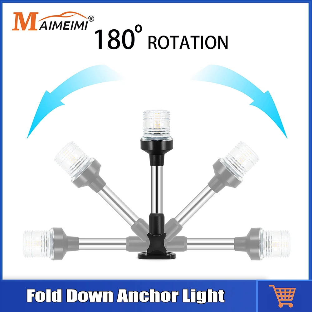 

12 В 24 В складной навигационный фонарь для лодки, светодиодный сигнальный светильник для парусного спорта, яхта, морской 180-градусный навигационный якорь, водонепроницаемый светильник