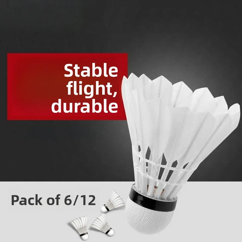 

Stable Windproof Badminton Shuttlecocks Indoor Outdoor Training 6 Pack 12 Pack Professional Grade Wood Head Ball Madora