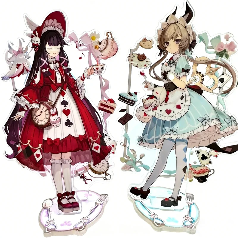Genshin Impact Columbina Moon Maiden Sandrone Cosplay Stand Model Plate Figure Acrylic Desktop 2Pcs/Set Accessories Decoration