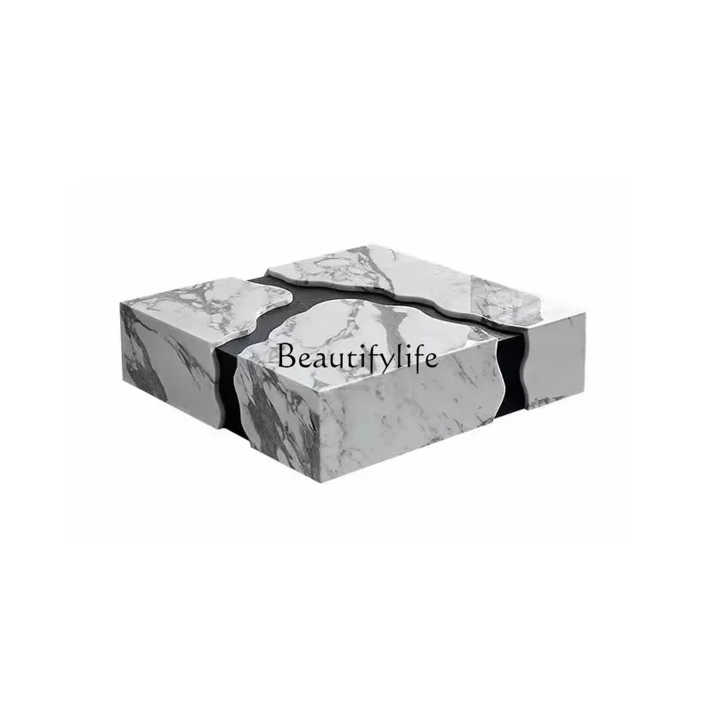 

ls 18Marble coffee table light luxury Italian minimalist living room home low table