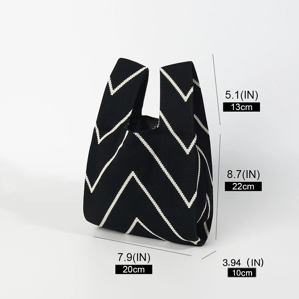 حقيبة يد محبوكة بخط رفيع بألوان متباينة، هاتف محمول، مستحضرات تجميل، أحمر شفاه، تسوق كاجوال يومي، عصرية ومتعددة الاستخدامات لجميع المواسم، حزام كتف عريض لسهولة الوصول، نسيج خفيف الوزن قابل للطي ومقاوم للاهتراء