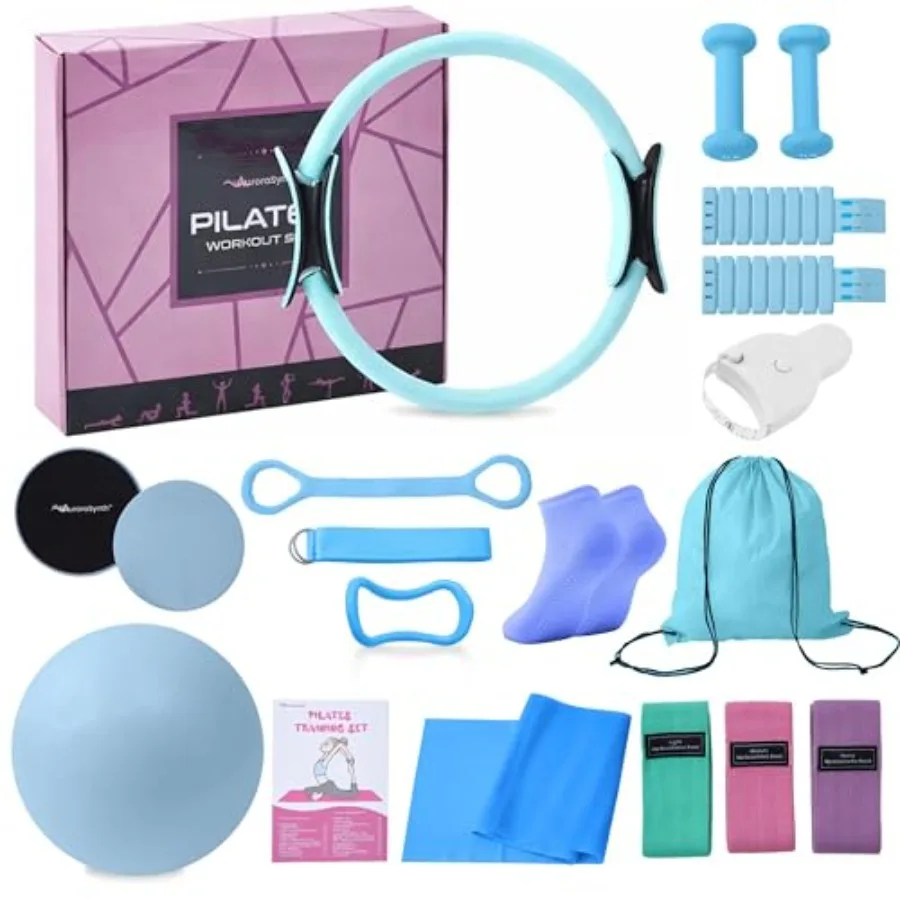 

Home Pilates Kit Pilates Equipment Set Better Yoga Pilates Essentials Kit for Women with 14.5" Pilates Ring Ball Resistance Ban