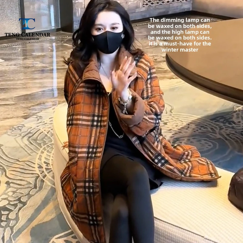 

Winter Down Cotton Jacket, Temperament Double-sided Wear, Loose and Warm Plaid Cotton Jacket, Women's 2025 New Style