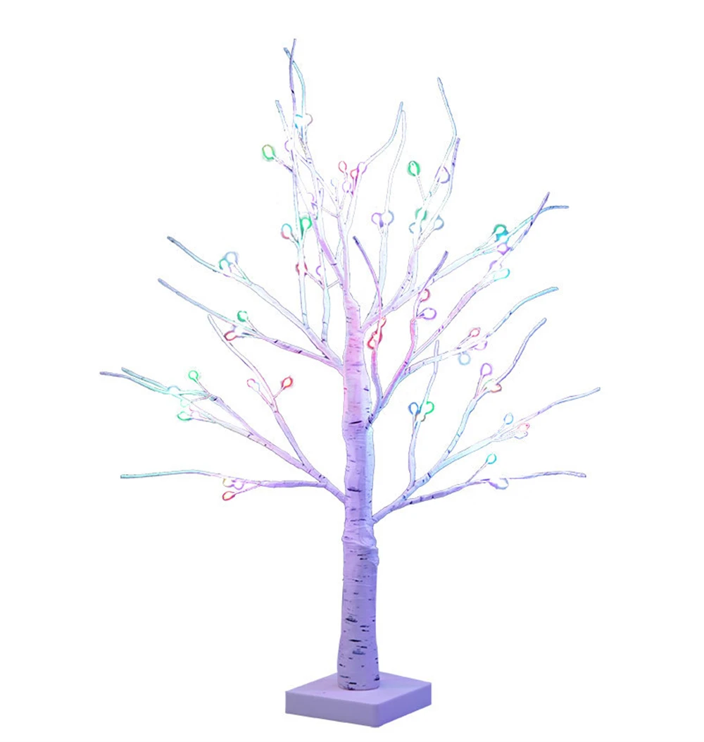 RGB 16 Colors Artificial Willow/Birch Lamp LED Christmas Tree Lights Kids Bedroom Table Lamp for Wedding Birthday New Year Decor