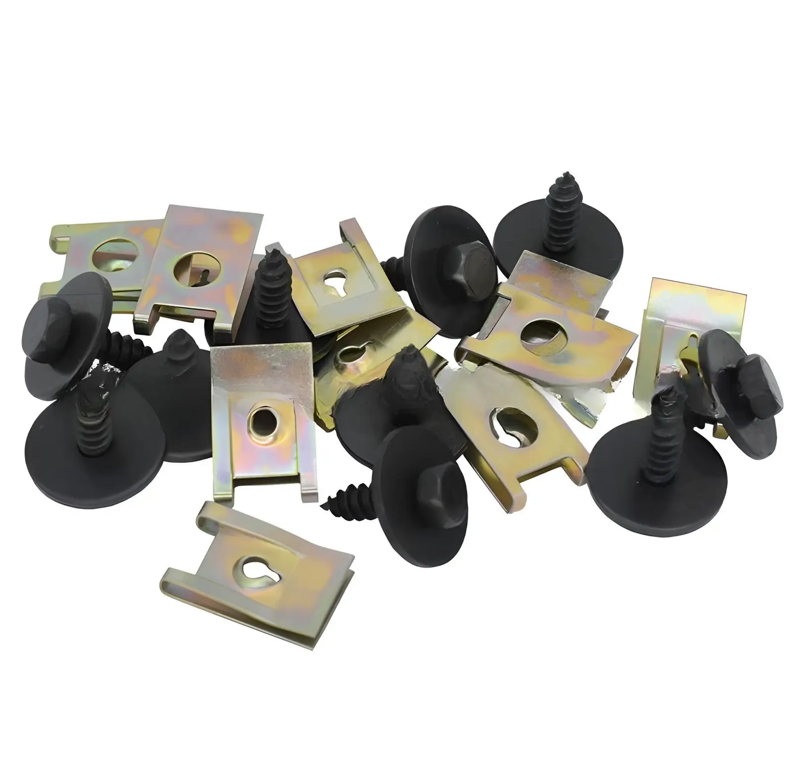 40 STKS Kwaliteit Metalen Auto Schroef Body Spatbord Bumper Retainer U Moer Clips Pakking Fastener Duurzaam Kit Voor BMW E90 E70 F10 E32 E66