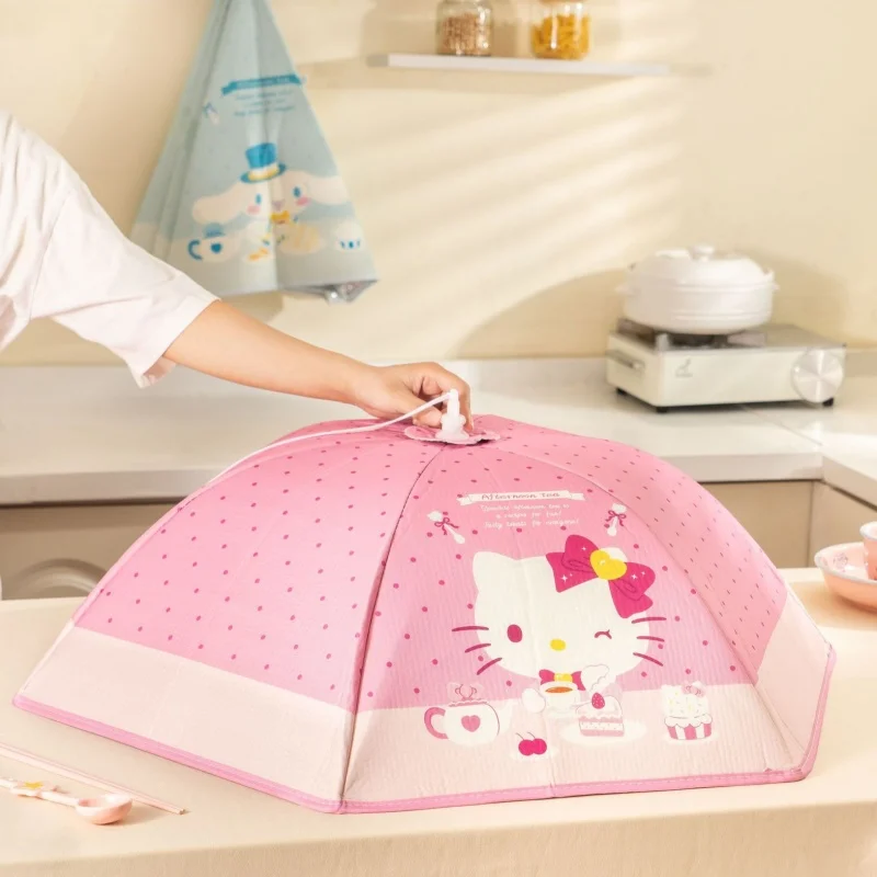 

Girl Heart Hello Kitty Sanrio Insulated Vegetable Cover Home Kitchen Table Folding Dustproof Cover Winter Insulated Rice Cover