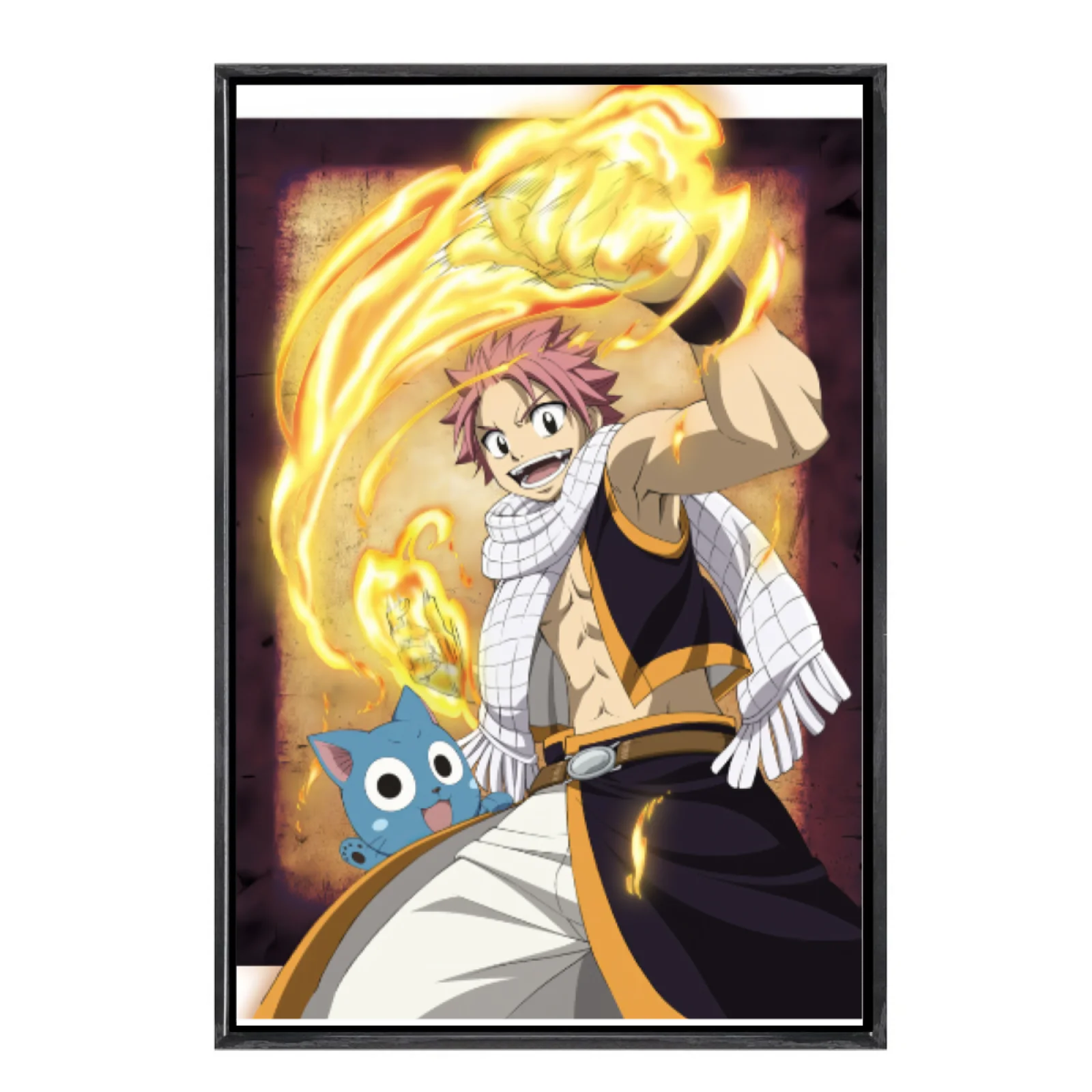 

Японская манга, многоразмерный холст, постер в двойной рамке, настенное искусство, сказочный хвост, домашний декор для гостиной, спальни