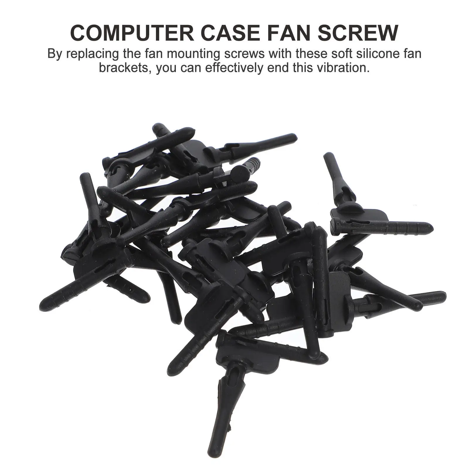 20Pcs Computer Case Silicone Fan Screws L Shaped Radiator Anti-Vibration Mounting Pins Cooling Fan Replacement Parts