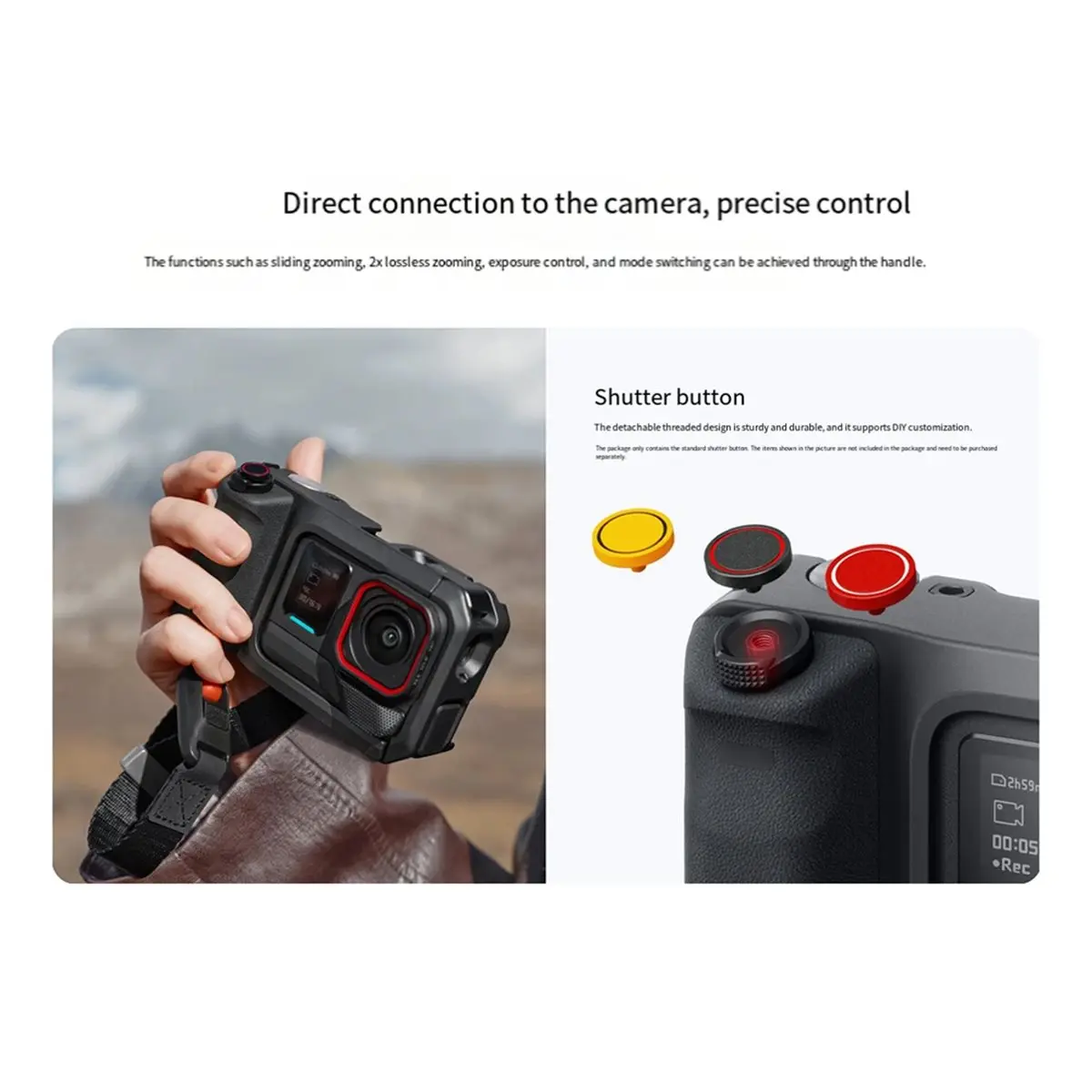 wilwill Xplorer Grip Pro Kit for Insta360 Ace Pro 2 Street Photography Accessories with Screen Sunshade