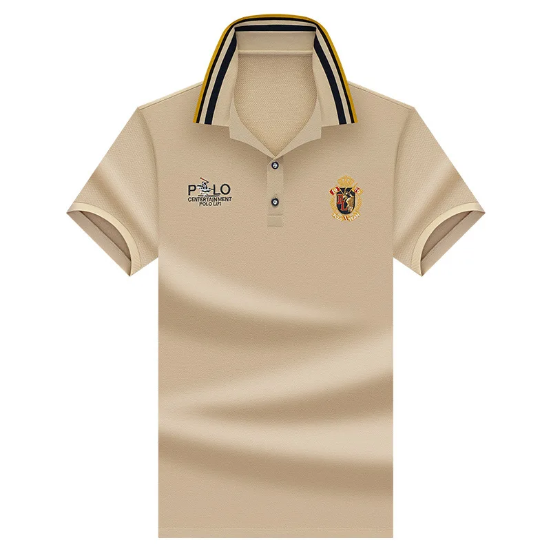 2025Advanced Polo Shirt Men's Short Sleeved T-shirt Casual Solid Color Sports Cool Breathable High-end Top Men's T-shirt - Image 4