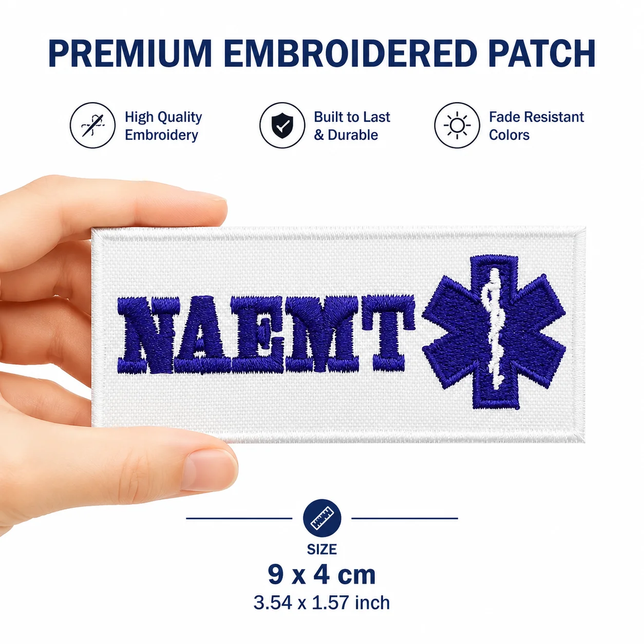 NAEMT Embroidered Patch Medical Rescue Morale Badge Hook and Loop for Clothes Backpacks Hats & Everything