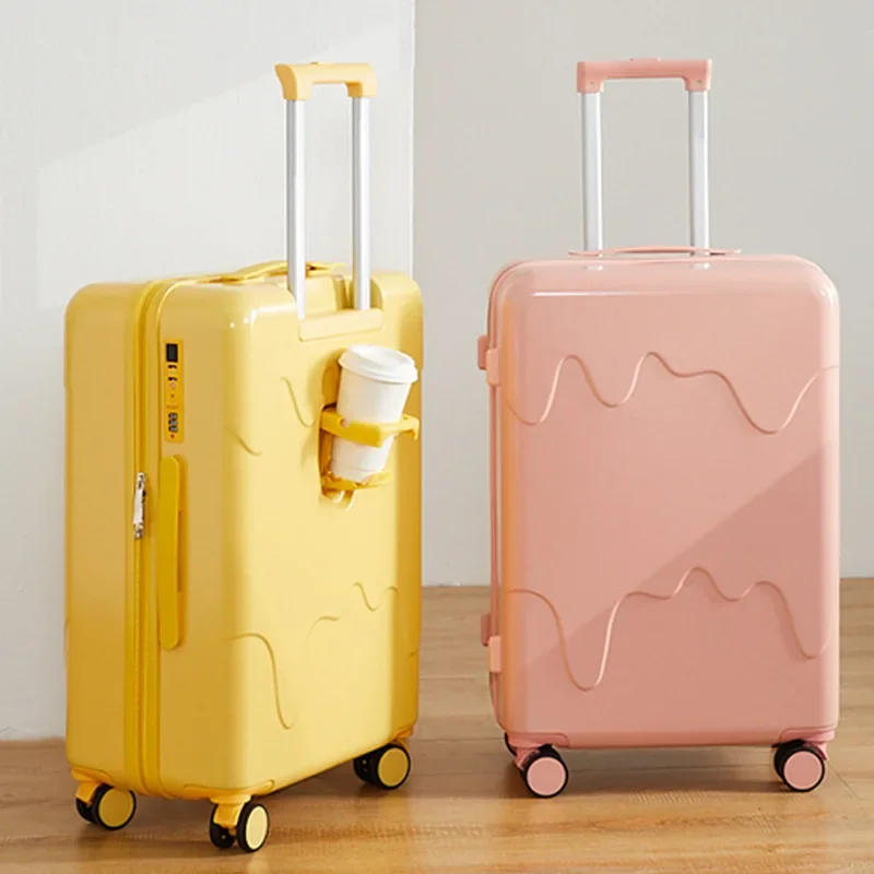 Children's Travel Suitcase Ice Cream Trolley Case for Male Female Students Universal Wheel Sturdy Password Mute Boarding Box