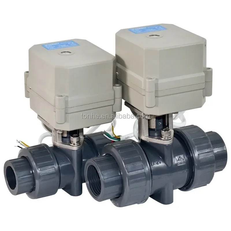 2- way 1 1/2'' PVC motorized shut off ball valve for automatic control