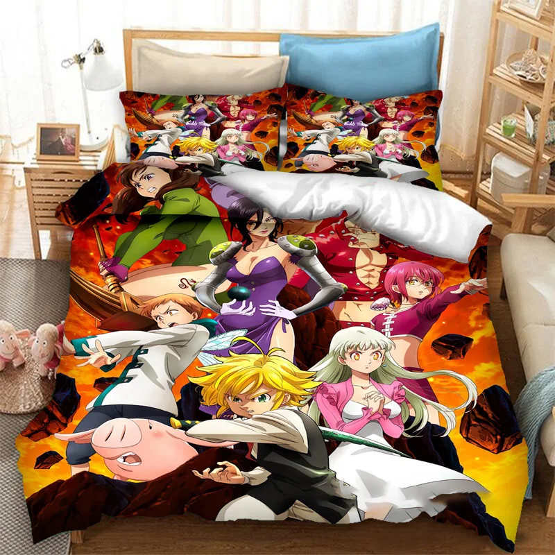 3D Print Anime The Seven Deadly Sins Bedding Set Boys Girls Twin Queen Size Duvet Cover Pillowcase Bed Kids Adult Home Textiles