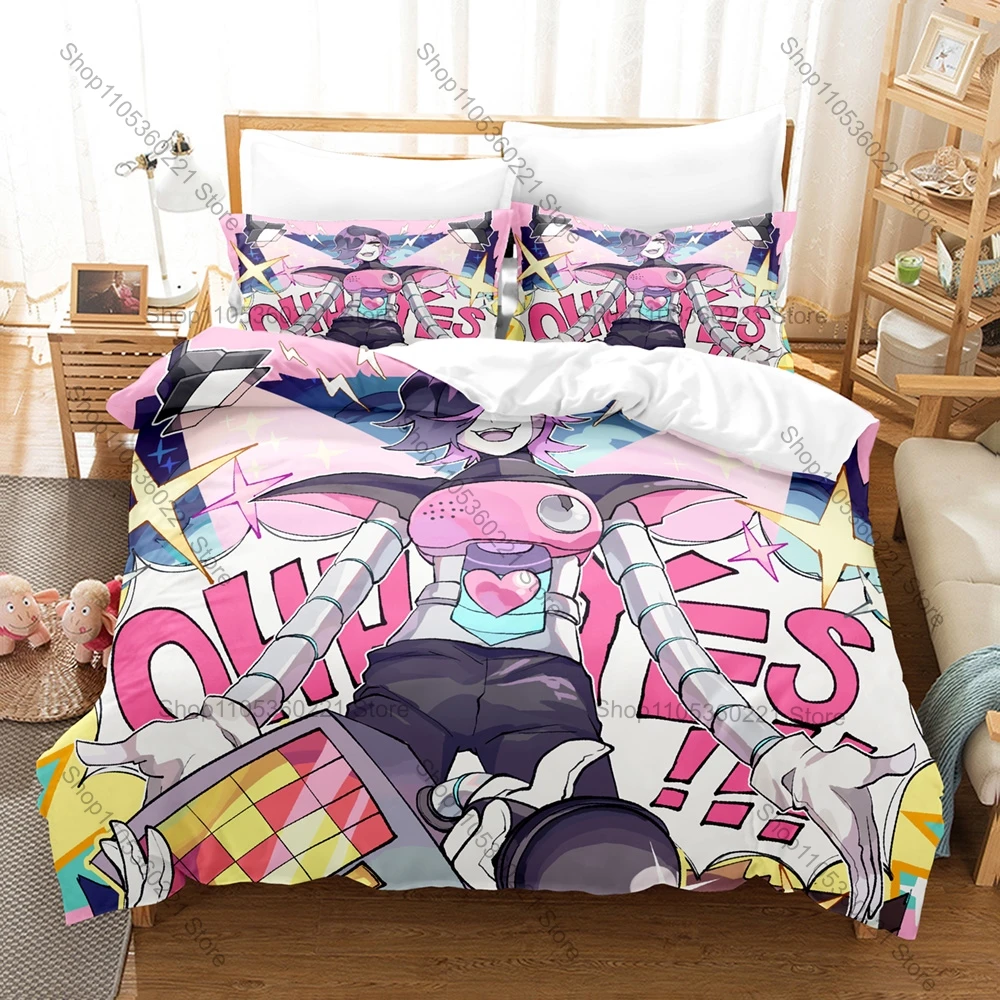 Mettaton EX Undertale Duvet Cover + 2 Pillowcases Glam Robot Character Print Polyester Gamer Bedroom Decor 2026 Textile