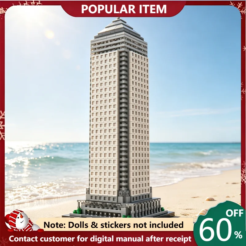 1512PCS MOC City Scale Modern Skyscraper High‑Rise Building Architecture Model Building Blocks DIY Assembly Gifts for Adults