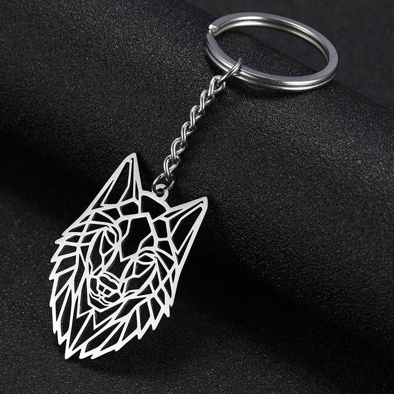 COOLTIME Wolf Keychain Fox Tiger Bear Animal Pendant Unicorn Rabbit Stainless Steel Keyring Men Car Key Chain Jewelry Gift ﻿2024