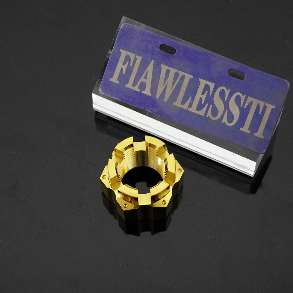 FLAWLESSTI M16x1.5 Pitch Gr5 Titanium Nut Rear Axle Nut For Kawasaki ZX-4R ZX-4RR