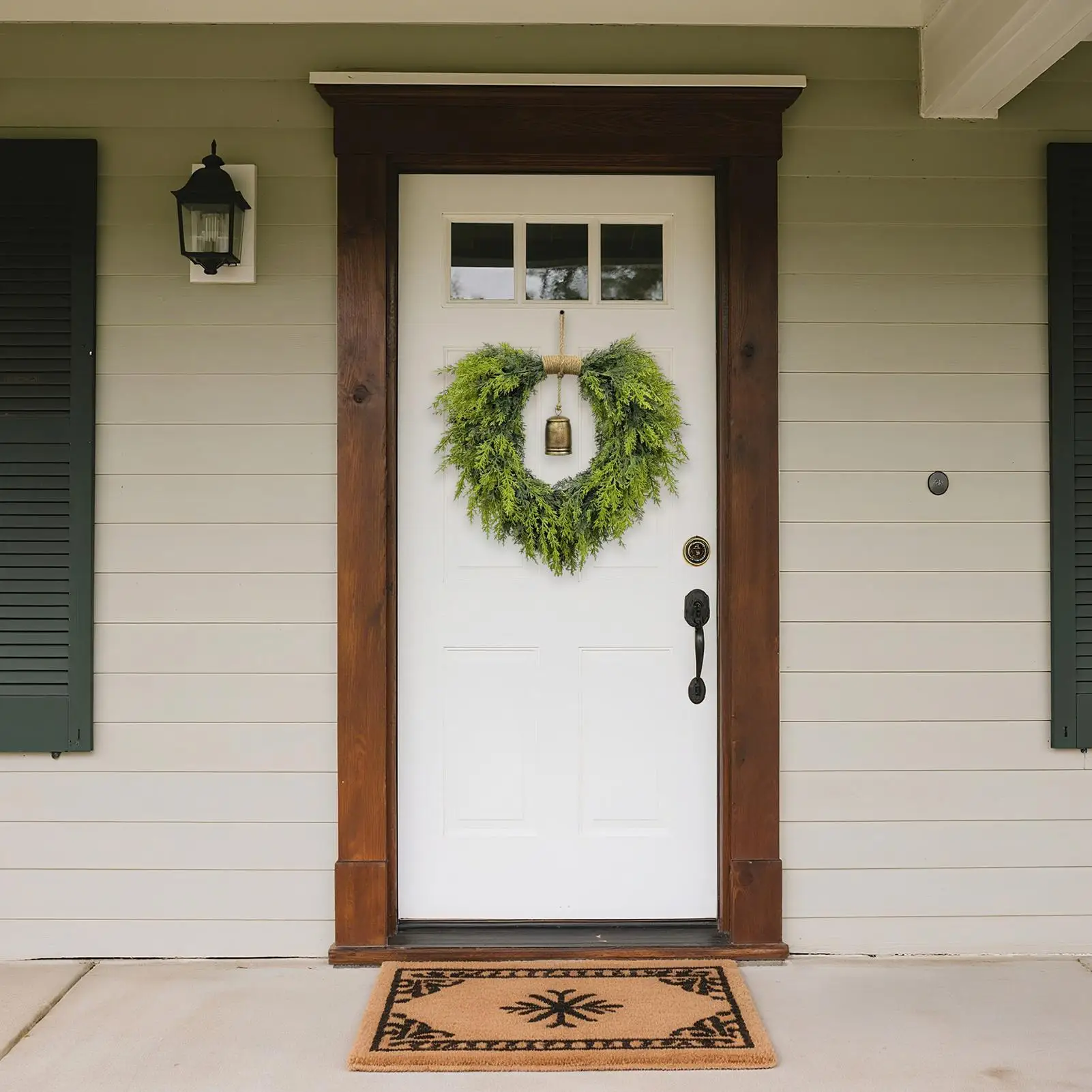

Рождественский венок с колокольчиком, дверной венок с декором в виде колокольчика на Рождество, сезонный праздничный декор для окна, дома, стола, стены, крыльца