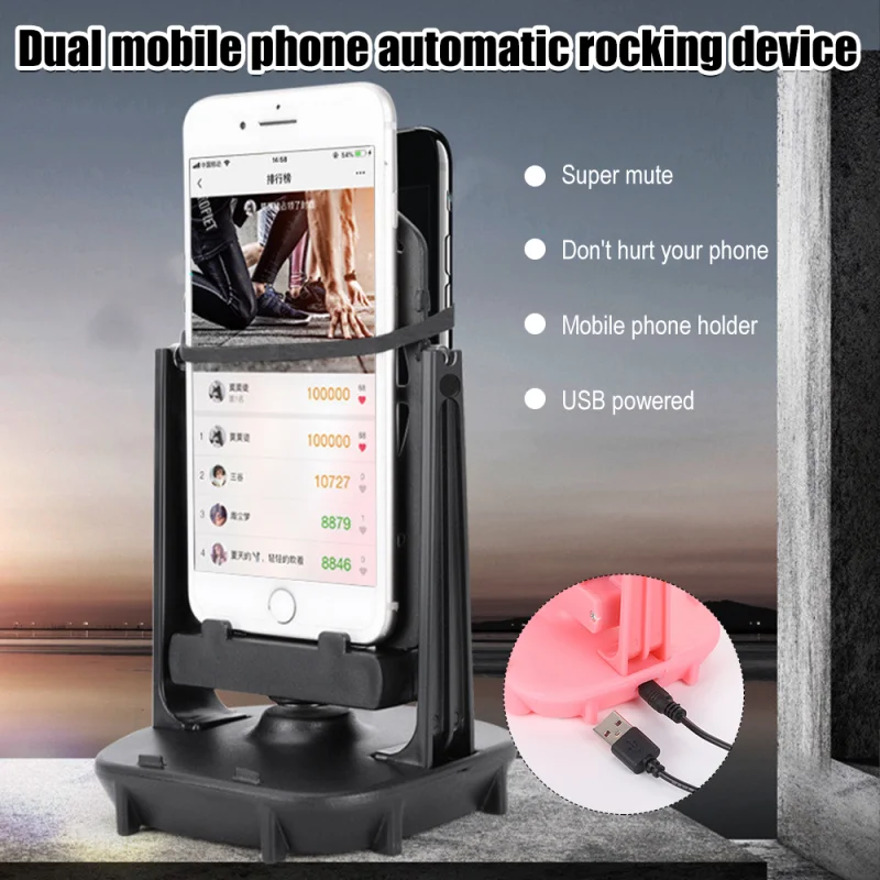 Automatic Phone Holder Desk Wiggler Pedometer Mobile Phone Stand Swing Shake Phone Walking Swing Shaker Brush Stepper for iPhone