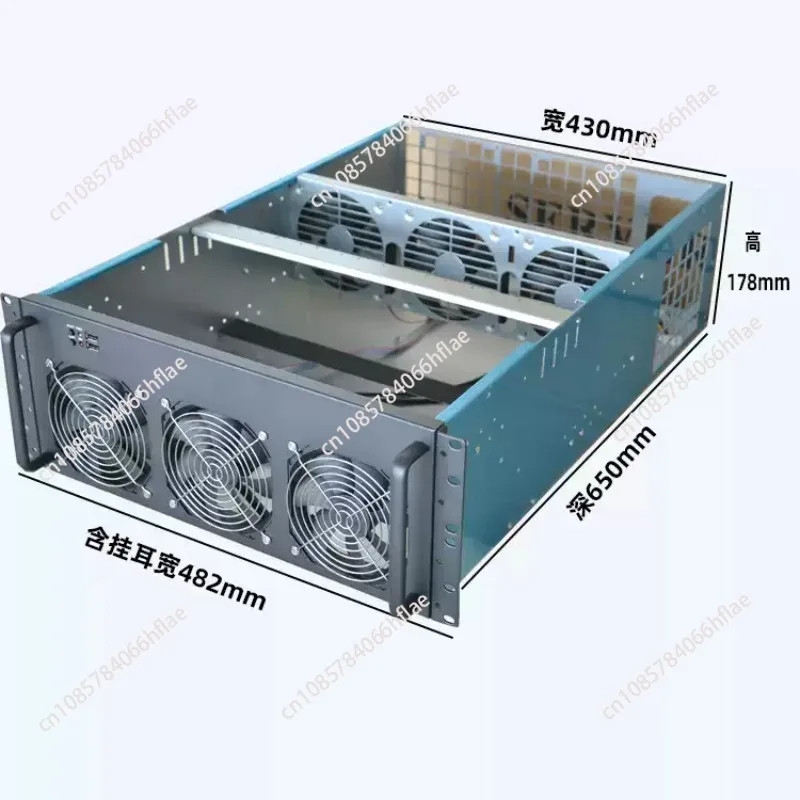 4U Rack Mount Server Chassis 6/8 GPU Support ATX Power Supply Computer Case with 6 Cooling Fans